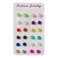 thumbnail image 3 of Milageto 6x12 Pairs Assorted Pearl Stud Earrings Round Ball Pearl Piercing Earrings 6 Pcs, 3 of 7