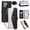 Black, variant on For Samsung Galaxy A37 5G 6.7" Wallet Phone Case, Crossbody Leather Flip Cover with Card Slots Zipper Pocket, Circular Buckle, Detachable Wrist & Shoulder Strap hockproof Full Body Protective Cover