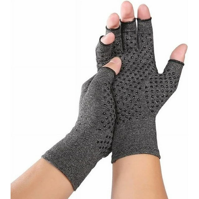 EcoNesxp Gants de compression Demi-Doigt Antidérapants pour Hommes et Femmes Gants de compression Respirants Sans Doigts pour Soulager les Rhumatismes