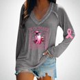 thumbnail image 1 of MHFRRA Una Camiseta de Manga Larga con Cuello En V, Moderna e Informal, para Mujer. Gris, 1 of 3