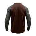 thumbnail image 3 of Jalioing Chemise Décontractée à Manches Longues pour Hommes, T-Shirt à Blocs de Couleur à Col Rond avec Boutons, Hauts Classiques de Mode d'Automne, 3 of 6