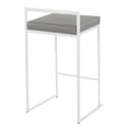 thumbnail image 4 of Contemporary Home Living Set of 2 White and Gray Leather Stacker Counter Stool - 31", 4 of 5