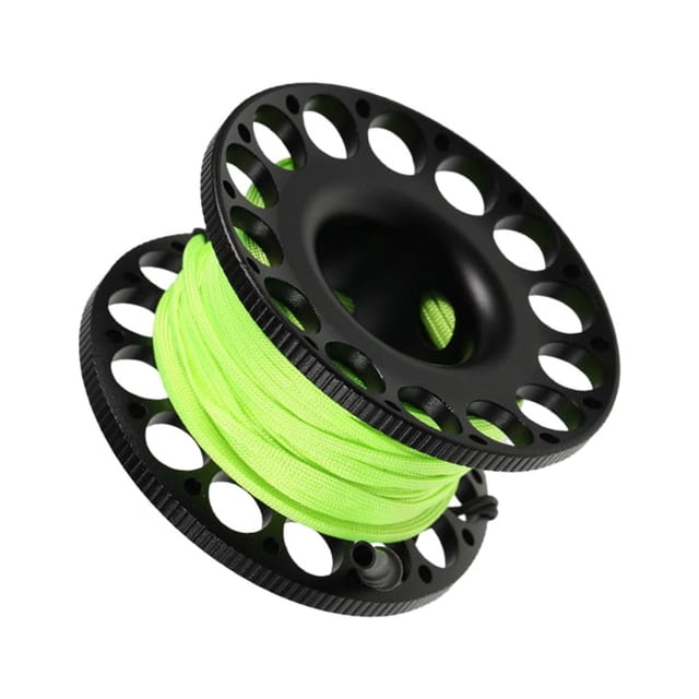 Sonducket Carrete de buceo, carrete de dedo, gancho de doble extremo, equipo de buceo verde fluorescente de aluminio, accesorios de línea, cuerda duradera Deportes acuáticos Negro Sonducket OD030924-01B