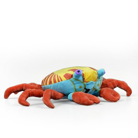 PuffPurrs Lifelike Grapsus Grapsus Plush Toy, Realistic Sally Lightfoot Crab Teddy Stuffed Animal, Multi-colored carapace Unique Toy Gift, 40 CM/15 IN