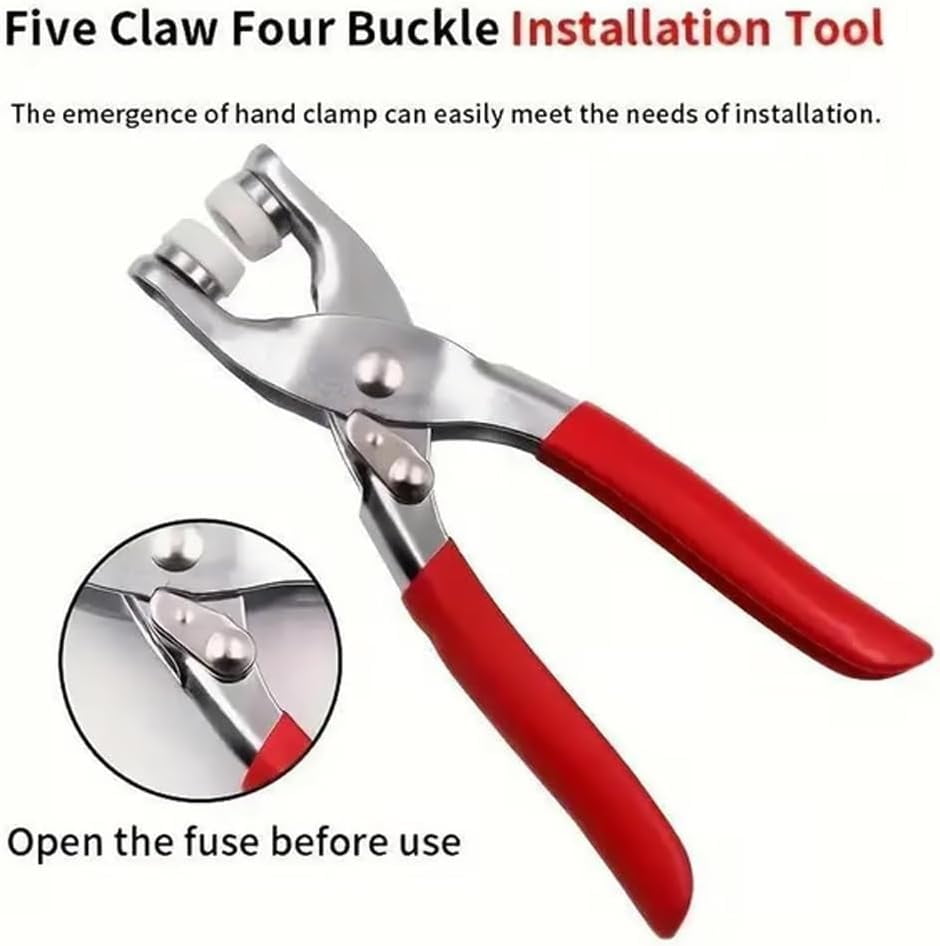 Sewing Kit with 100PCS Metal Buttons - Manual Pliers Tool Included, Snap Metal Button Kit with Tool for Fabric, Buttons and Pliers Tools Kits, Button System for DIY Crafts Clothe (Red-300pcs)