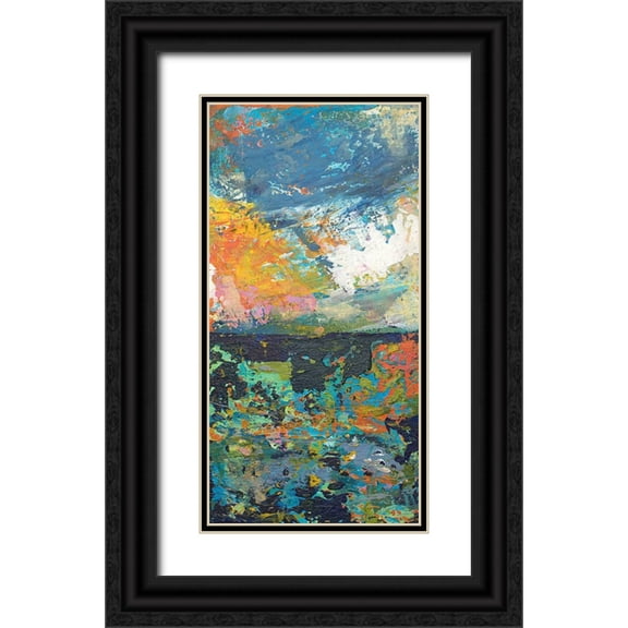 Athas, Vas 9x14 Black Ornate Wood Framed with Double Matting Museum Art Print Titled - Sunset Panel I