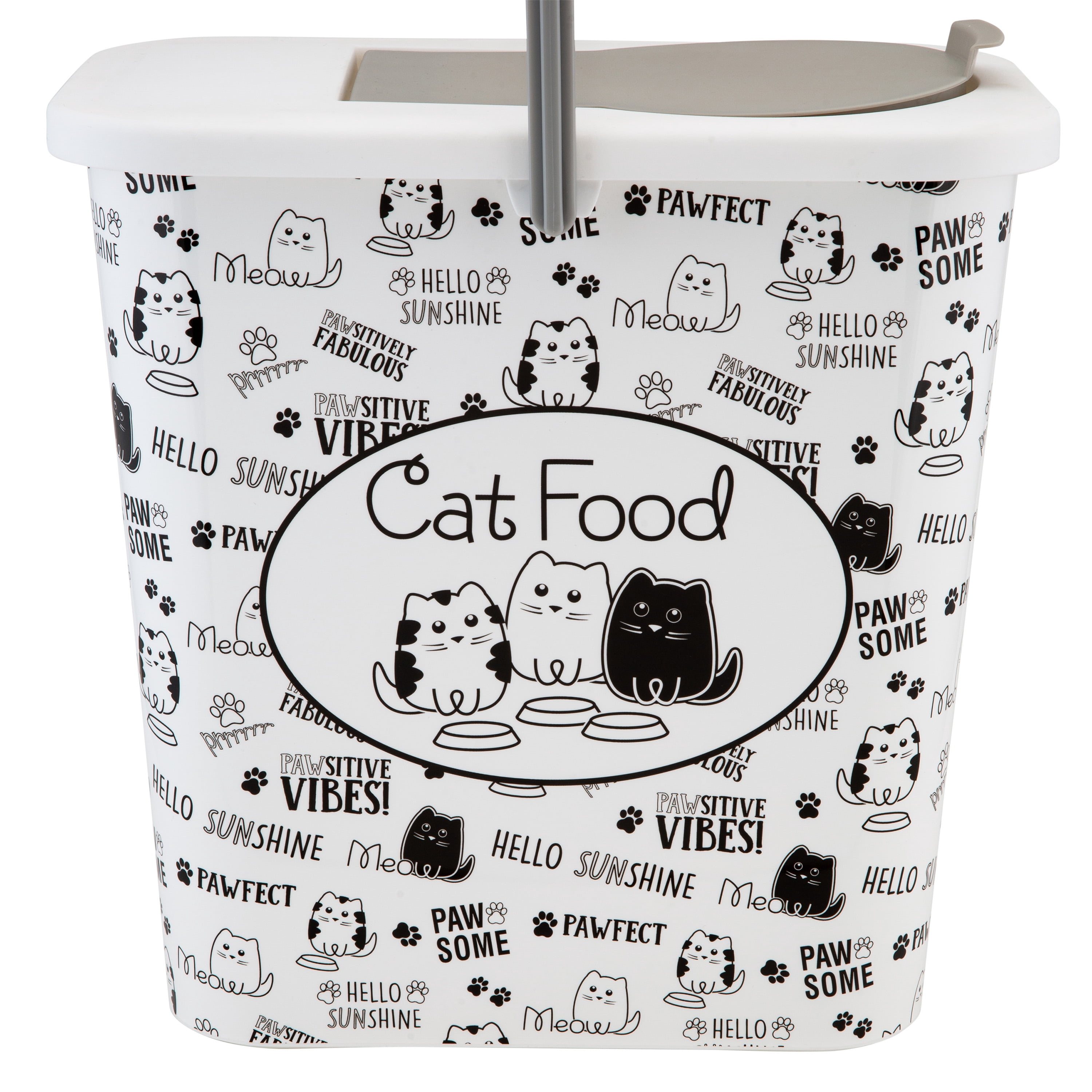Pounce + Fetch 3 Gallon Plastic Cat Dry Food Container with Scooper