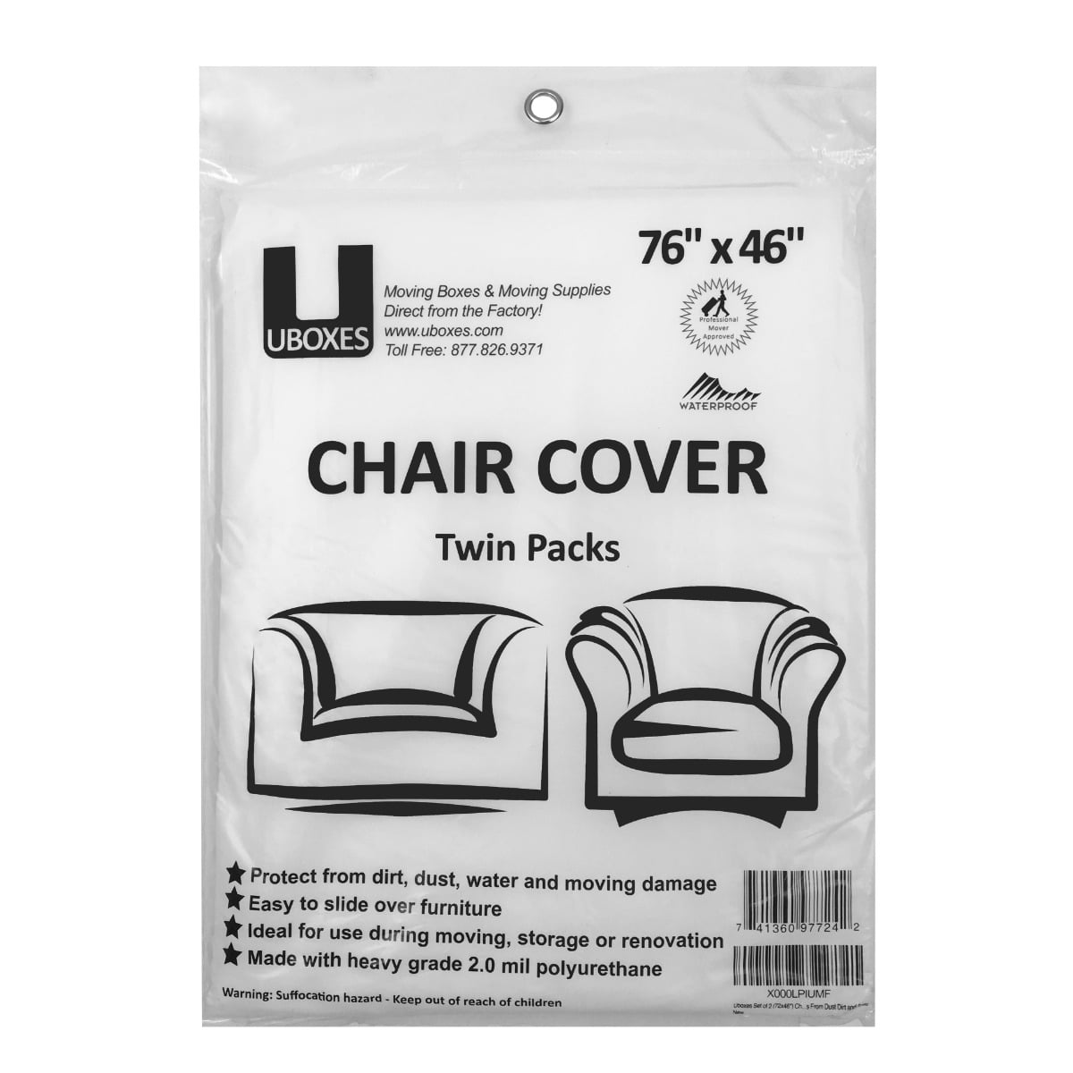 No Spills Dust Pet Hair Claws-Set/2 Evelots Dining Room Chair Protection Cover