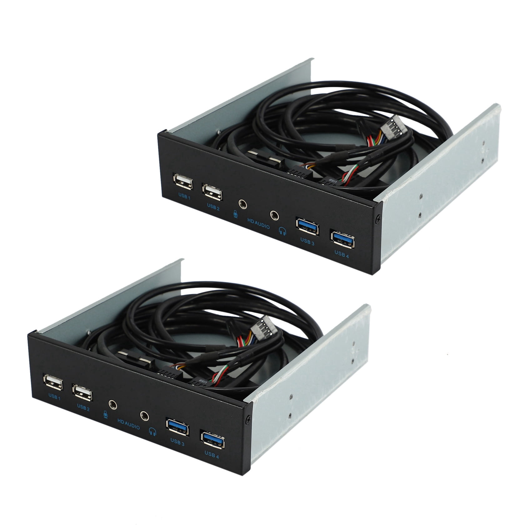 2pcs 5.25 Inch Desktop Pc Case Internal Front Panel USB Hub 2 Ports USB 3.0 and 2 Ports USB 2.0
