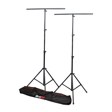 ProX T-LS03-9FTPackage DJ Lighting Stand PACKAGE w 2 stands square T-BARS carry case 9ft Height