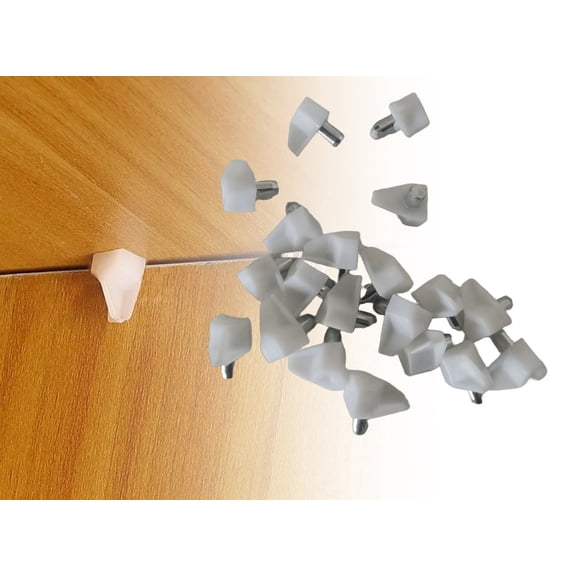 20/pk White Plastic Cabinet Shelves Board Support Holder Pin