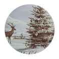 thumbnail image 4 of Bciig Christmas Tree Deer Snowy Landscape Round Table Cover Stain Resistant Washable for Indoor Outdoor Kitchen Dining Wedding Parties with Elastic Edge 100% Polyester Festive Decor 42"-46, 4 of 8