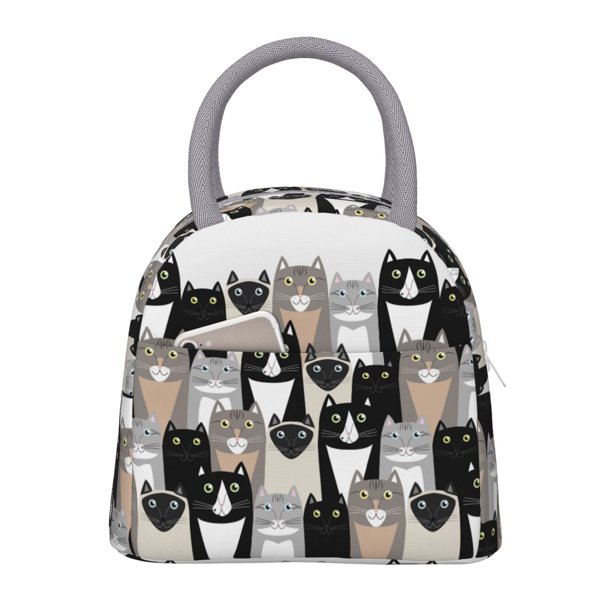 Balery Colors Cats Bolsa de Almuerzo para Mujeres, Caja de Almuerzo, Bolsa de Almuerzo Pequeña Impermeable, Tote de Almuerzo Reutilizable con Gran Capacidad