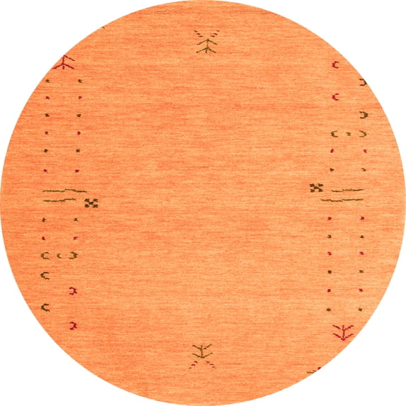 Ahgly Company Indoor Round Abstract Orange Contemporary Area Rugs, 6' Round