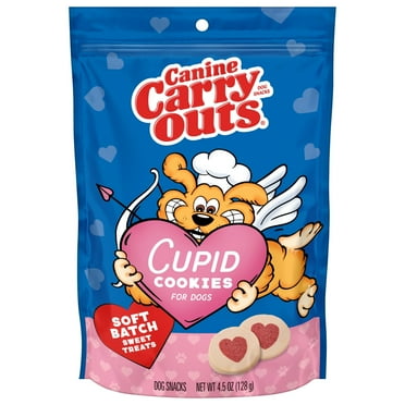 Canine Carry Outs Cupid Cookies for Dogs, Valentine Dog Treats, 4.5 Oz. Bag