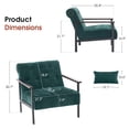 thumbnail image 3 of MCombo Set of 2 Modern Accent Chairs, Chenille Upholstered Armchair, Ergonomics Lounge Chair for Living Room HQ417(Dark Green), 3 of 9