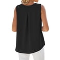 thumbnail image 5 of Hibeli Women's Scoop Neck Sleeveless Pleated Front Solid Color Tank Top, 5 of 7