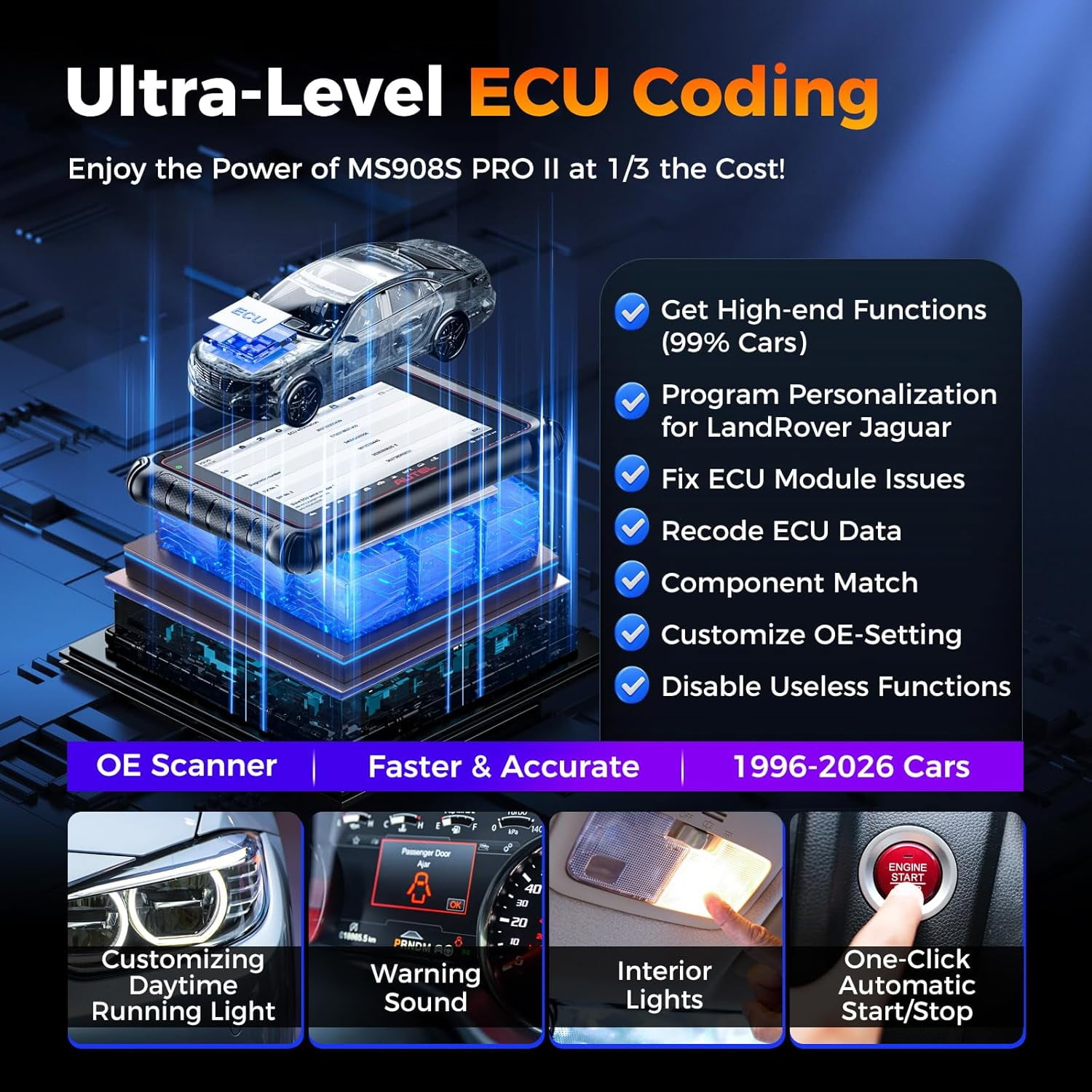 Autel MaxiPRO MP900 Scanner, 2026 Newer of MP808BT PRO MP808S MK900 MX900, Function as MP900BT MS906 PRO MS906 MAX, Bidirectional Diagnostic Scan Tool, 3000+ Active Test, 40+ Service, CAN FD &DOIP