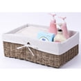 thumbnail image 3 of Large Seagrass Shelf Storage Basket with White Lining, 3 of 4