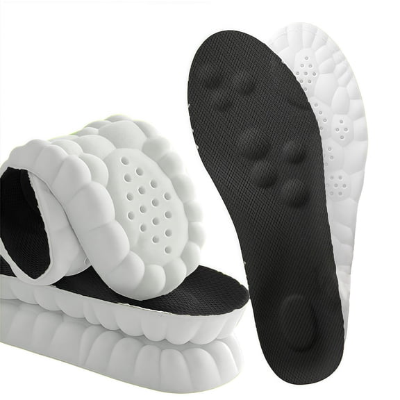 4D Cloud Insoles for Men Women, Super Soft Memory Foam with Arch Support and Shock Absorption, Cushioned Comfort Fit, Ideal for Walking Running Work Shoes Daily Use