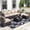 Patio Furniture Sets | Brown & Beige 7Pcs, variant on Patio Furniture 7Pcs Outdoor Patio Furniture Set, PE Rattan Wicker Sectional Modular Conversation Sofa Set with Thick Cushions & Glass Top Coffee Table, Perfect for Garden, Balcony, and Porch, Brown