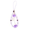 thumbnail image 1 of Cordón de muñeca para teléfono con cuentas de cristal y colgante de flor, correa de teléfono con cuentas, correa antideslizante para teléfono celular para billetera., 1 of 7