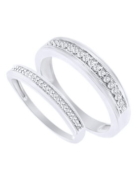 His Hers Sets Product Image Round Cut White Natural Diamond His And Hers Wedding Band Ring Set In 14k Gold