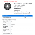 thumbnail image 2 of Rear Brake Drum - Compatible with 2006 - 2015 Honda Civic GAS 2007 2008 2009 2010 2011 2012 2013 2014, 2 of 2