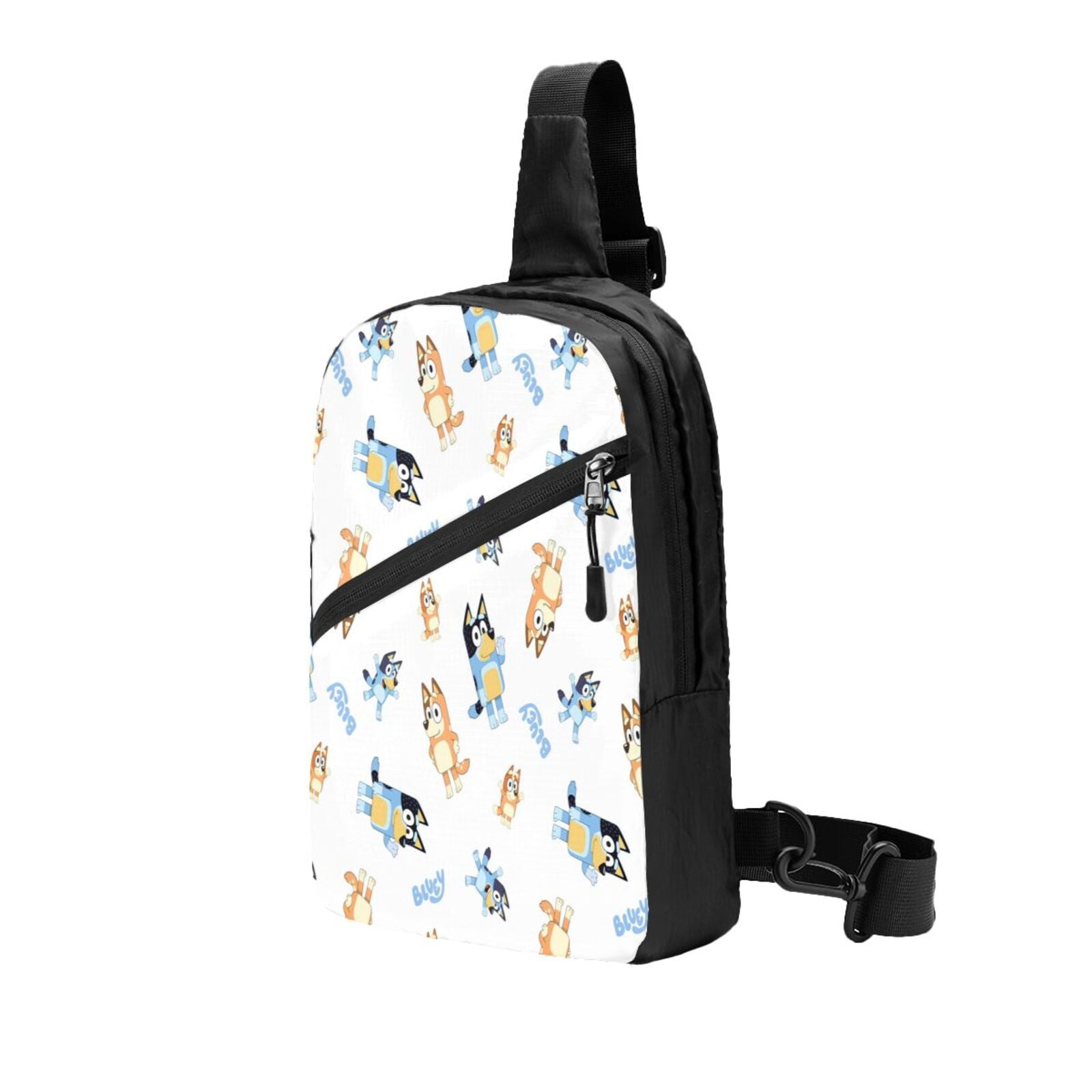 Kowoue Bluey Pattern Chest Pack Crossbody Bag - Portable and Lightweight Sling Bag for Travel, Hiking, Shopping with Adjustable Strap and Zipper Pockets