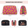 thumbnail image 2 of Cute Pizza Pink Love Makeup Bag, Large Capacity Travel Cosmetic Bag for Women Girls- Travel Toiletry Bag Leather Portable Waterproof Makeup Case Organizer with Handle, 2 of 4