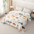 thumbnail image 3 of Manfei Watercolor Farm Bed Spread Queen, Rustic Cow Animal Queen Coverlet Set, White, 3 Pieces, 1 Quilt and 2 Pillowcases, 3 of 7