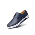 thumbnail image 4 of Calceus Mens Summer Breathable Business Leisure Hollow Solid Leather Shoes Blue 10, 4 of 5