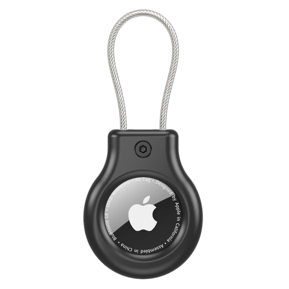 SENHAWK AirTag Metal Keychain with Steel Wire Cable, Secure Lock Aluminum Alloy Holder, Compatible with Apple AirTag, Anti-Theft GPS Tracker Case for Luggage Keys
