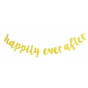 Happily Ever After God Glitter Bunting Banner,Wedding Bachelorette Engagement Party Bridal Shower Party Photo Booth Props Signs.