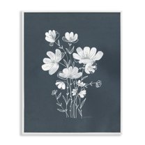 Stupell Industries White Simple Florals Plants & Flowers Painting White Framed Art Print Wall Art, 16 x 20