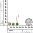 thumbnail image 2 of Gem Stone King 18K Rose Gold Plated Silver Green Nano Emerald Pendant Earrings Set for Women (2.31 Cttw, Gemstone May Birthstone, Round 6MM, With 18 inch Chain), 2 of 3