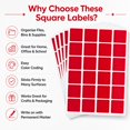 thumbnail image 6 of Royal Green Square Stickers Labels for All Purpose 1" inch - Self Adhesive Label 1x1, Red 25mm - 2400 Pack, 6 of 6