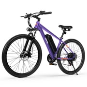 Qlife Racer Electric Bike for Adults 21-Speed Mountain Lightweight Ebike 500W Brushless Motor,48V 10.4Ah Removable Battery,27.5" Tire Step Over Max 28MPH E-MTB,Purple