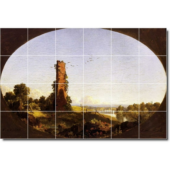 Ceramic Tile Mural-Frederic Church Landscapes Painting 221. 25.5" w x 17" h using (24) 4.25 x 4.25 ceramic tiles