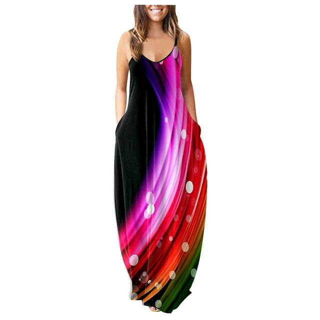 SMihono Robe Maxi Bohème d'Été pour Femmes Grande Taille Robe d'Été Décontractée pour Femmes à Manches Ajourées Unie Imprimée Robe Maxi Décontractée de Plage Longue Robe Évasée de Plage