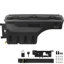KFFKFF Truck Bed Storage Box, 6.6 Gal/20 LWaterproof ABS Wheel Well Tool Box with Password Padlock, Lockable Lid, Compatible with Dodge Ram 1500 2019-2021, Driver Side, Black
