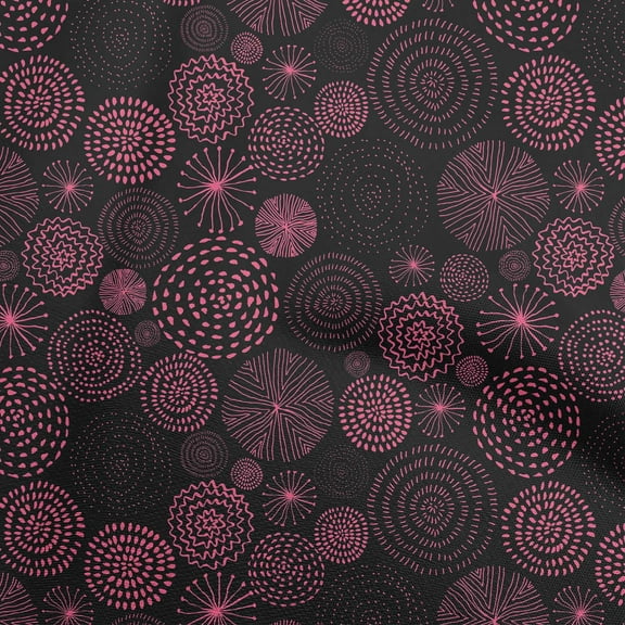 oneOone Polyester Spandex Black Fabric Abstracts Diy Clothing Quilting Fabric Print Fabric By Yard 56 Inch Wide