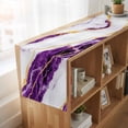 thumbnail image 6 of Marble Purple 108 Inch Table Runner, Gold Foil Ceramic Style Cracks Scratches Farmhouse Dresser Scarf Cotton & Linen Tablerunner for Dining/Kitchen Island/Holiday Party Décor 13" x 108", 6 of 9