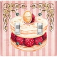 thumbnail image 1 of Metal Light Switch Plate Cover Elegant Pastel Pink Cake Striped Wallpaper CAK048, 1 of 13