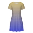 thumbnail image 5 of Tumotour Robe d'Été pour Femmes Simple Unie Ample Fluide à Manches Courtes Robe T-Shirt Col Rond Décontractée Mini Robe Soleil avec Poches, 5 of 5