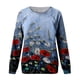 thumbnail image 4 of ICHUANYI Clearance Women's Round Neck Print Long-sleeved Sweatshirt Casual Blouse Pullover Tops(Blue, M) ICHUANYI WER2023081510431, 4 of 4