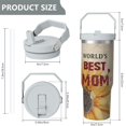 thumbnail image 5 of 1pc Mother 30oz Tumbler with Straw & Handle - Insulated Stainless Steel Cup | Holiday Gift for Man Women (Christmas, Valentine's, Birthday), 5 of 7