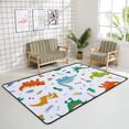 thumbnail image 4 of Coolnut Area Rug Dinosaurs and Summer Symbols on White Nursery Rug Floor Mat Kids Playing Mat 7' x 5' (80 x 58 in) for Living Room Bedroom, 4 of 6