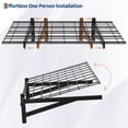 thumbnail image 4 of 4-Pack Heavy Duty Garage Wall Shelving Set, 2x3ft Wall Mounted Storage Racks, 1400lbs Total Capacity Floating Garage Shelves for Shop and Shed, Black, 4 of 9