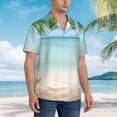 thumbnail image 3 of Rateoe Starfish in Beach Pattern Men’s Hawaiian Shirt – Short Sleeve Button-Down Tropical Beach Shirt, Lightweight & Breathable Casual Aloha Shirt with Pocket,Medium, 3 of 7